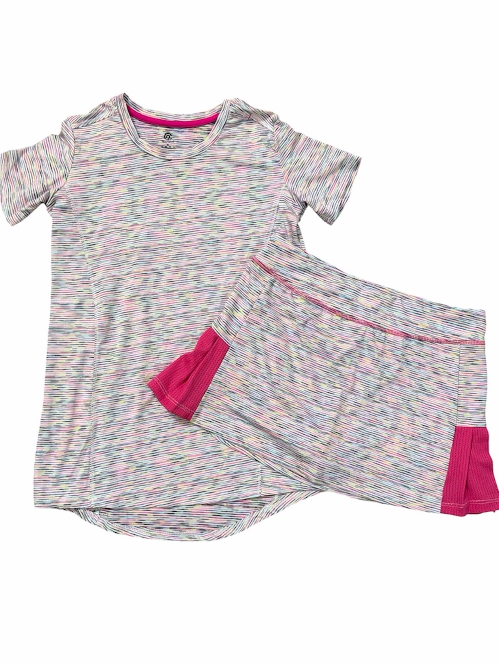 NWOT Champion multicolor stripe tennis skirt and dry fit top xl 14/16